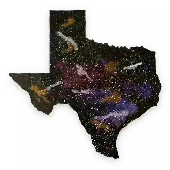 Original 8x10 Texas galaxy watercolor painting - signed - Picture 1 of 3